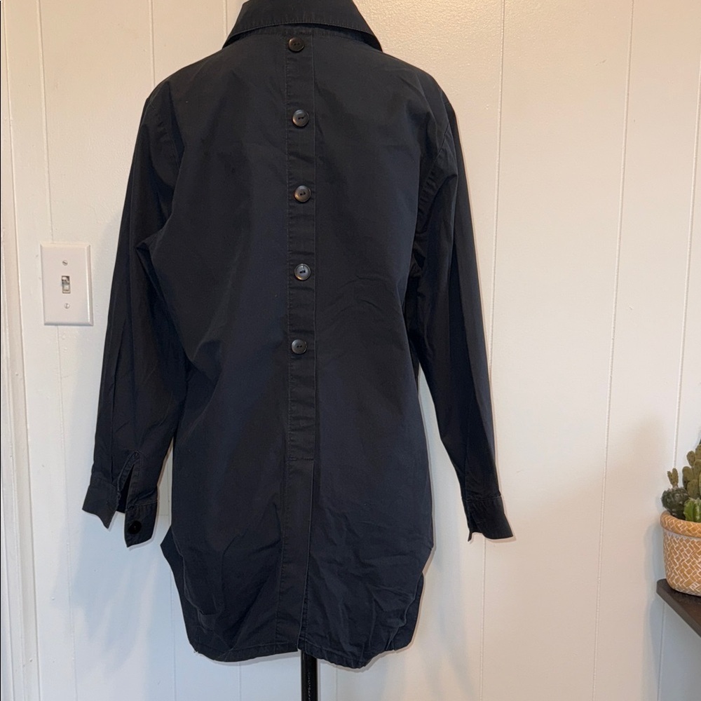 IC by Connie K Black Cotton Button Down Oversized Work Office Shirt S - Picture 3 of 9